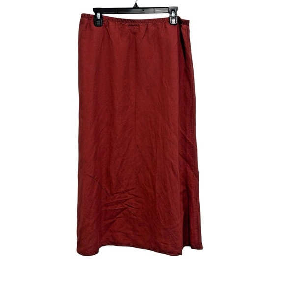 Flax Jeanne Engelhart Brown Maxi Skirt Pull On Size Small Lagenlook Minimalist - Picture 2 of 4